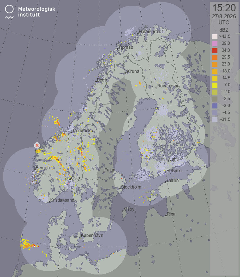 Weather radar near Copenhagen
